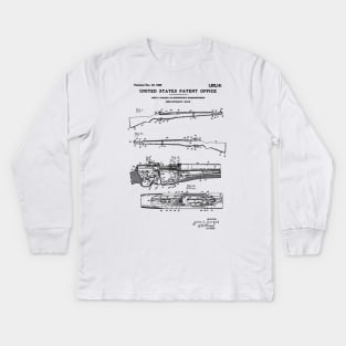 M1 Garand Rifle Patent Black Kids Long Sleeve T-Shirt